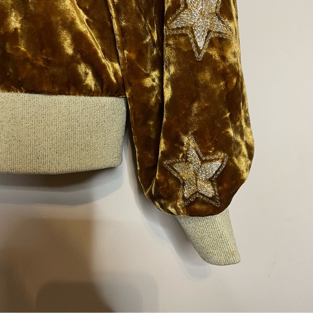 Forever 21 Star and gold zip up sweater size small - Picture 4 of 8